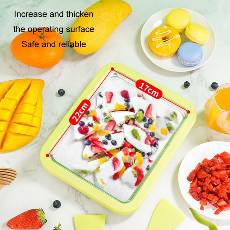 Mini Household Fried Yogurt Machine Children Homemade DIY Fried Ice Tray, Color: Aluminum Alloy White 22.5x17.5cm