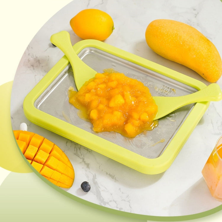 Mini Household Fried Yogurt Machine Children Homemade DIY Fried Ice Tray, Color: Aluminum Alloy Pink 22.5x17.5cm