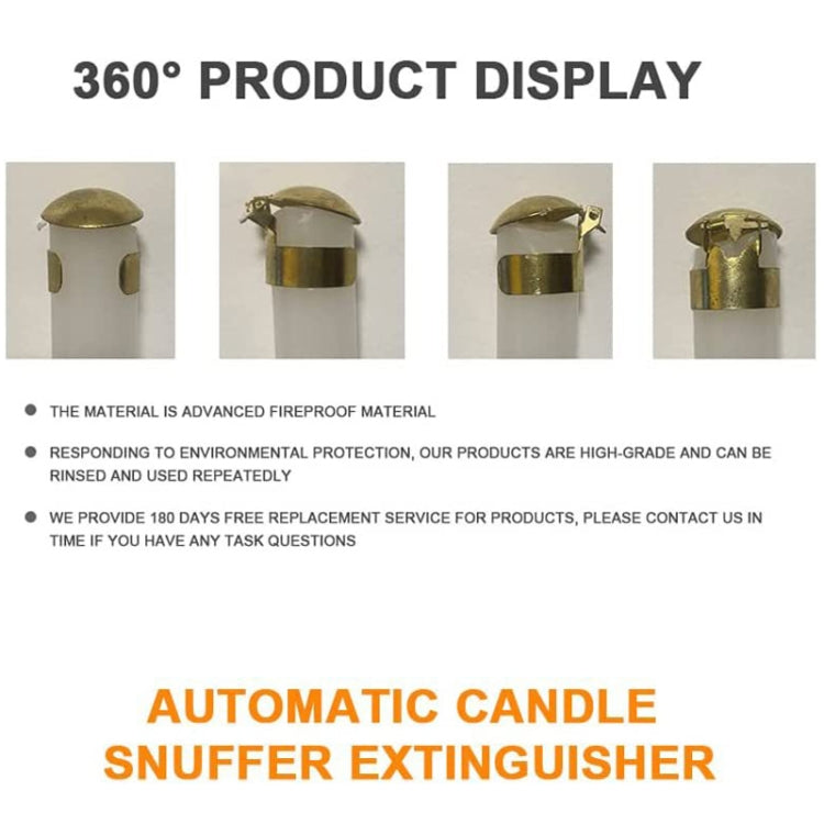 Automatic Candle Extinguisher Metal Candle Extinguishing Fire Clamp Candle Extinguisory Cover(Gold)