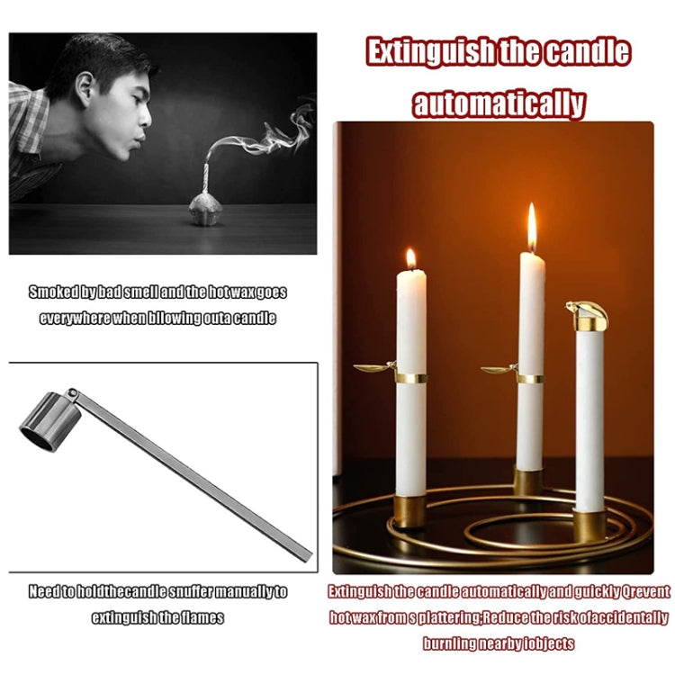 Automatic Candle Extinguisher Metal Candle Extinguishing Fire Clamp Candle Extinguisory Cover(Silver)