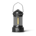 Battery Model COB Portable Outdoor Camping Lamp Atmosphere Tent Lamp Retro Lamp, Size: Small Black