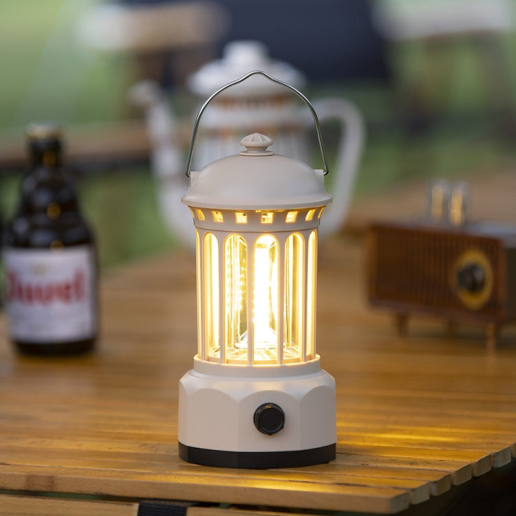 Battery Model COB Portable Outdoor Camping Lamp Atmosphere Tent Lamp Retro Lamp, Size: Small Black