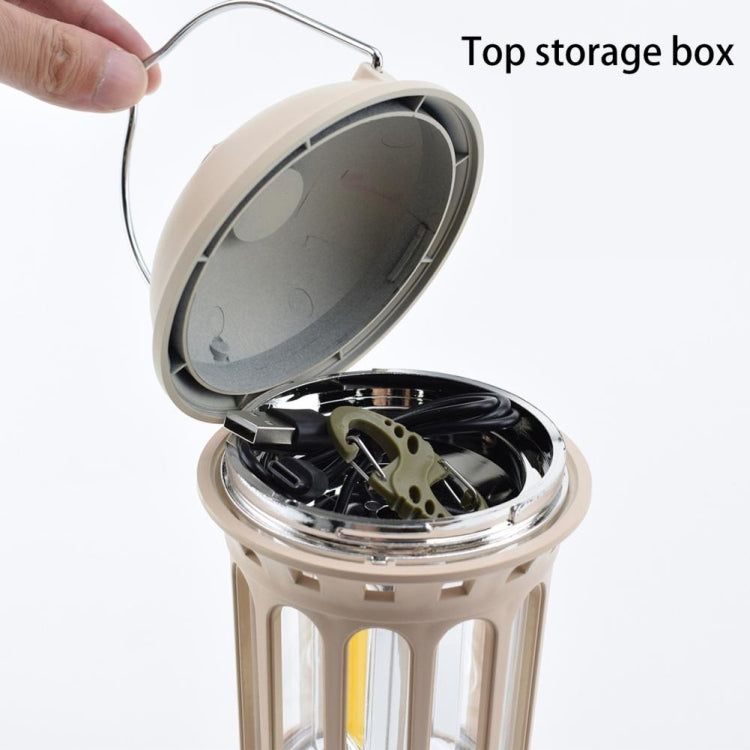 Battery Model COB Portable Outdoor Camping Lamp Atmosphere Tent Lamp Retro Lamp, Size: Small Black