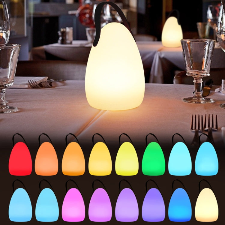 16 Colors LED Night Light with Handle Hanging Lantern USB Rechargeable Table Lamp(Cylinder)