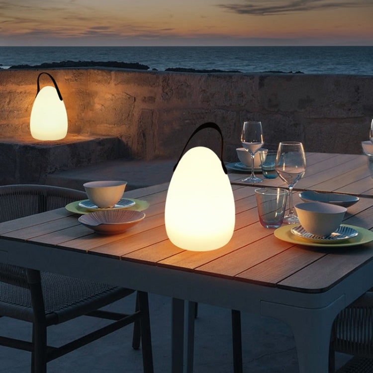 16 Colors LED Night Light with Handle Hanging Lantern USB Rechargeable Table Lamp(Round)