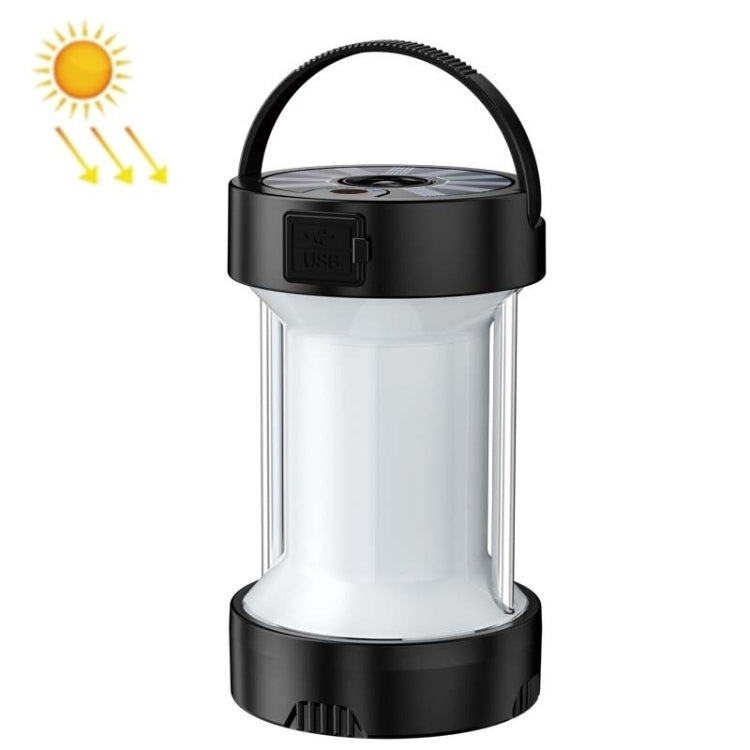 Camping Lantern Outdoor Solar Emergency Lights Multifunctional Tent Light(Black)