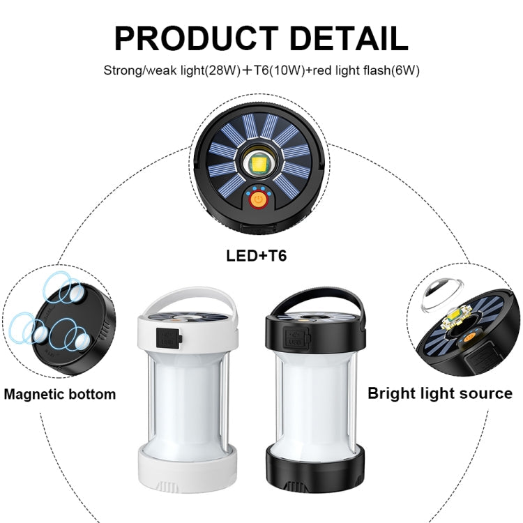 Camping Lantern Outdoor Solar Emergency Lights Multifunctional Tent Light(Hourglass White)