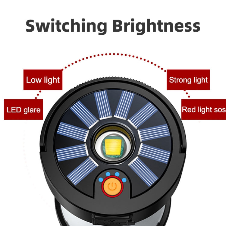 Camping Lantern Outdoor Solar Emergency Lights Multifunctional Tent Light(Black)