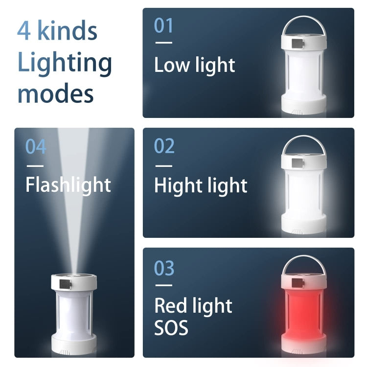 Camping Lantern Outdoor Solar Emergency Lights Multifunctional Tent Light(Hourglass Black)