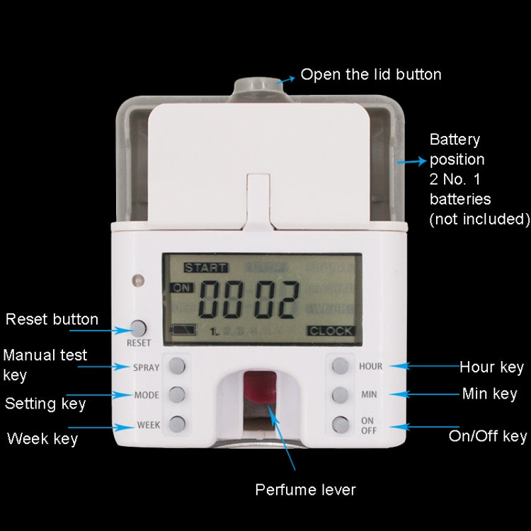Anti-Corrosion Stainless Steel Panel LCD Digital Display Intelligent Automatic Fragrance Sprayer(Brushed)