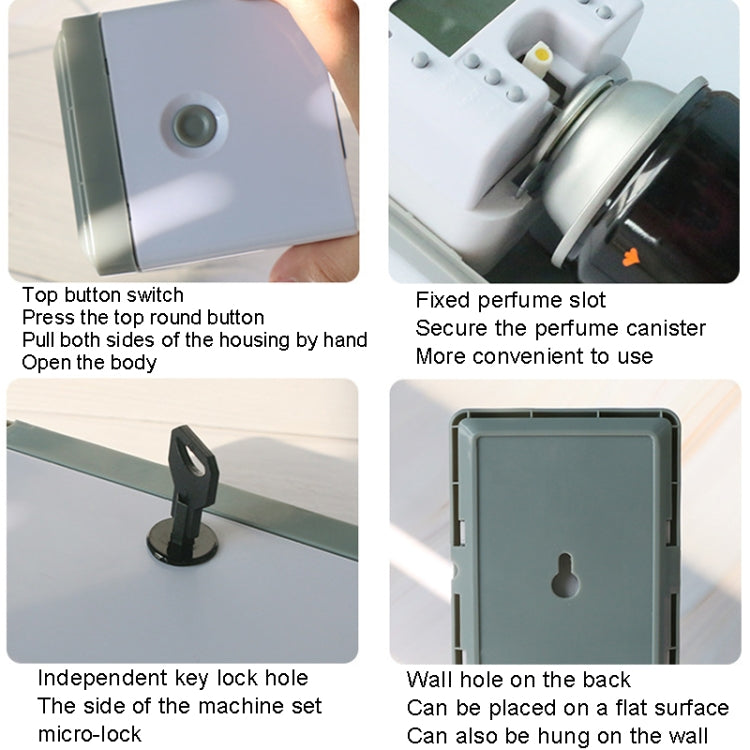 Anti-Corrosion Stainless Steel Panel LCD Digital Display Intelligent Automatic Fragrance Sprayer(Brushed)