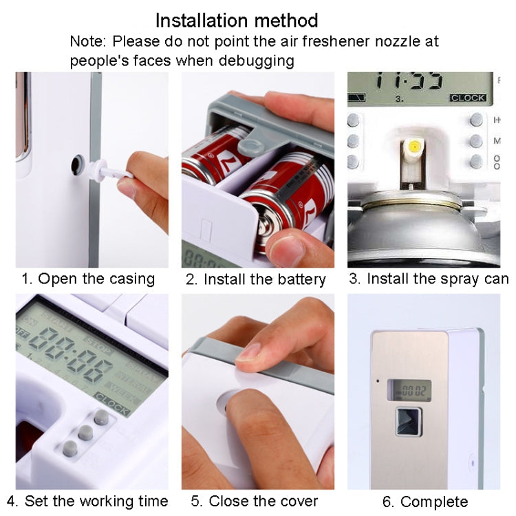 Anti-Corrosion Stainless Steel Panel LCD Digital Display Intelligent Automatic Fragrance Sprayer(Brushed)