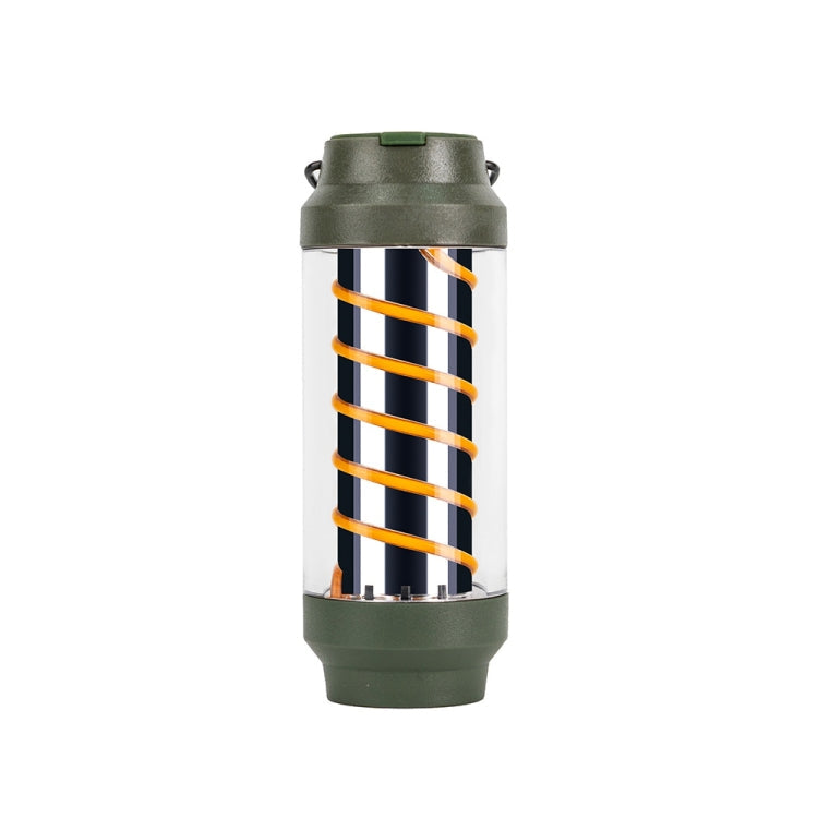 Outdoor Camping Spiral Lamp Waterproof Lighting Multifunctional Tent Hanging Lamp(Army Green)