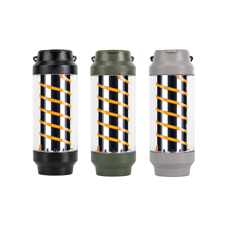 Outdoor Camping Spiral Lamp Waterproof Lighting Multifunctional Tent Hanging Lamp(Army Green)