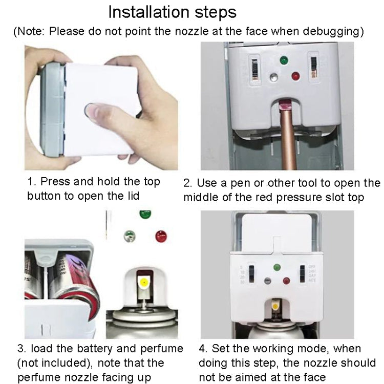 Automatic Light Sensor Spraying Machine Toilet Timed Fragrant Machine(White)