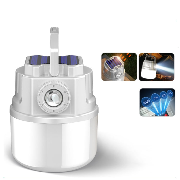 C51 Multifunctional Solar Camping Light Zoomable Waterproof Tent Light(White)