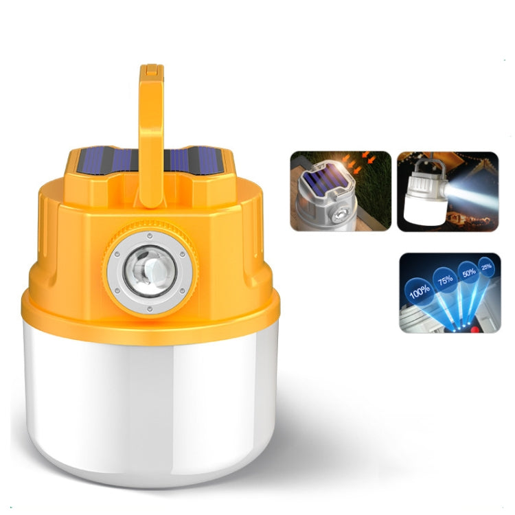 C51 Multifunctional Solar Camping Light Zoomable Waterproof Tent Light(Yellow)