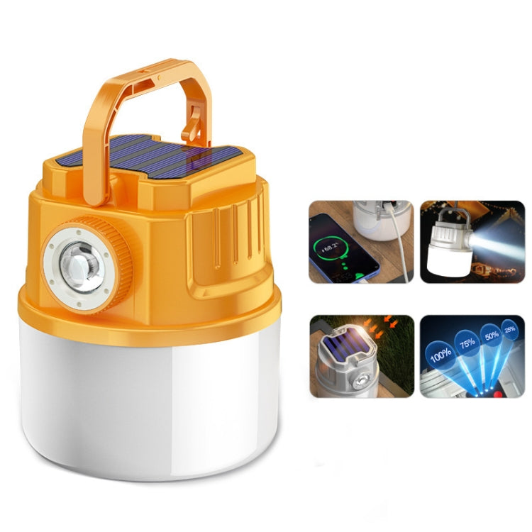 C52 Multifunctional Solar Camping Light Zoomable Waterproof Tent Light With USB Output(Yellow)