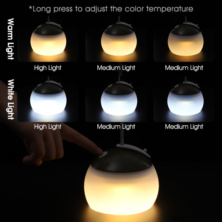 Retro Camping Lantern Rechargeable Haning Hook Night Light(Green)