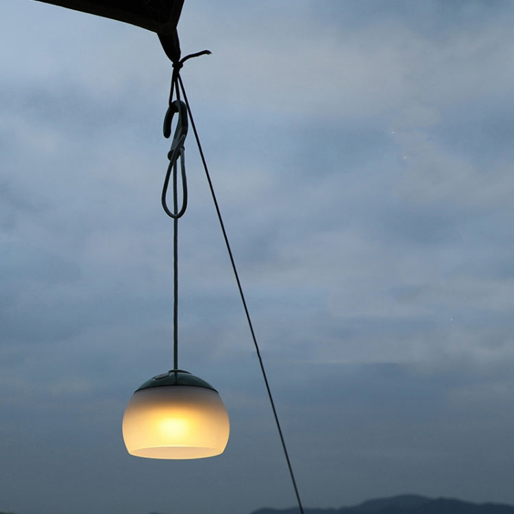 Retro Camping Lantern Rechargeable Haning Hook Night Light(Green)