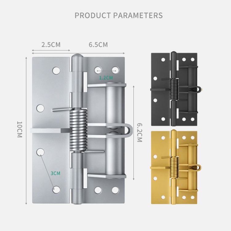 4 Inch Multifunctional Door Closer Automatic Door Closing Hinge, Color: Color Steel Silver