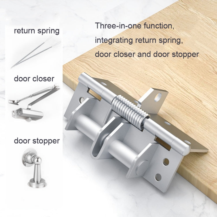 4 Inch Multifunctional Door Closer Automatic Door Closing Hinge, Color: Color Steel Silver