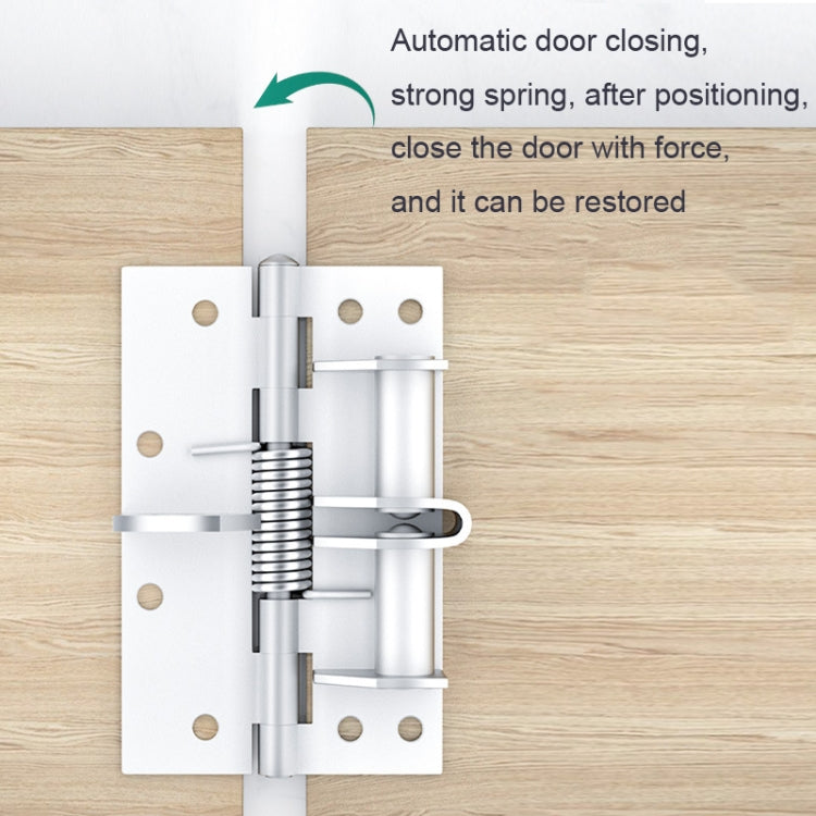 4 Inch Multifunctional Door Closer Automatic Door Closing Hinge, Color: Color Steel Silver