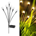 2sets Solar Firefly Lights Christmas Outdoor Garden Waterproof Lawn Lights, Color: 6 Head Warm Light
