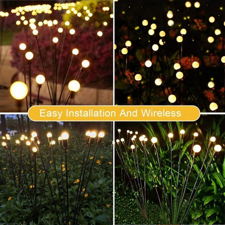 2sets Solar Firefly Lights Christmas Outdoor Garden Waterproof Lawn Lights, Color: 6 Head Warm Light