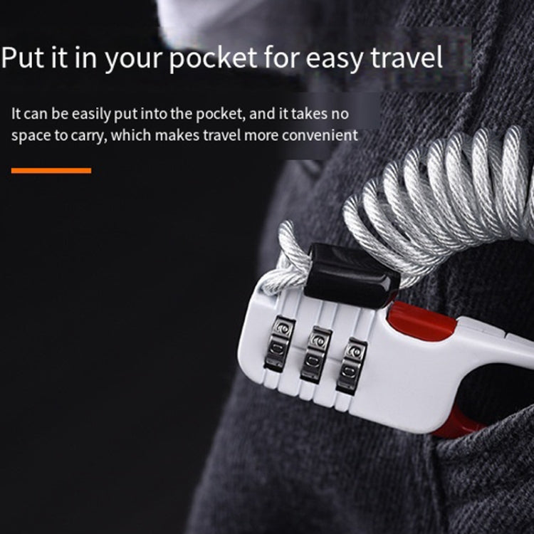 Helmet Anti Theft Password Lock Motorcycle Car Basket Soft Lock(White)