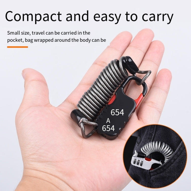 Helmet Anti Theft Password Lock Motorcycle Car Basket Soft Lock(White)