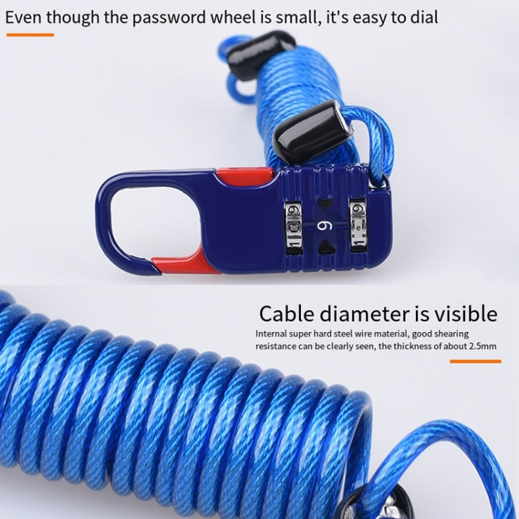 Helmet Anti Theft Password Lock Motorcycle Car Basket Soft Lock(Pink)