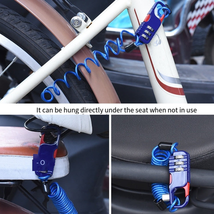 Helmet Anti Theft Password Lock Motorcycle Car Basket Soft Lock(White)