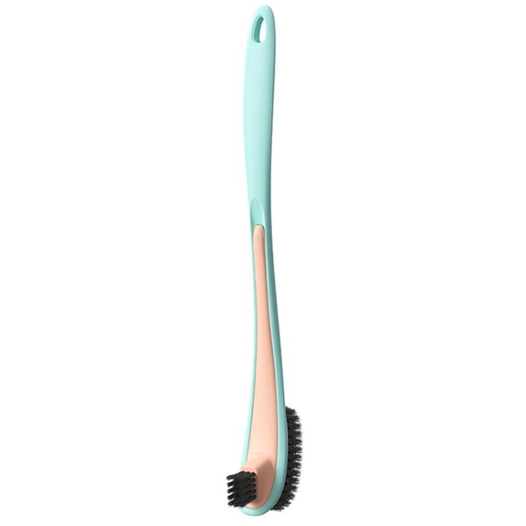 Double-sided Soft Hair Toilet Brush Toilet Long Handle Cleaning Brush(Light Green)