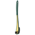 Double-sided Soft Hair Toilet Brush Toilet Long Handle Cleaning Brush(Dark Green)