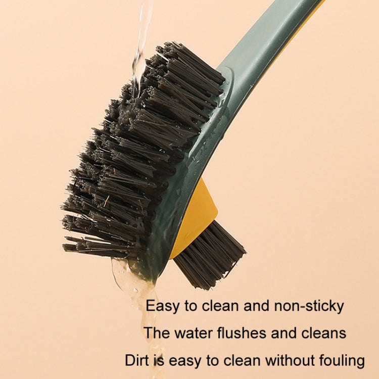 Double-sided Soft Hair Toilet Brush Toilet Long Handle Cleaning Brush(White)