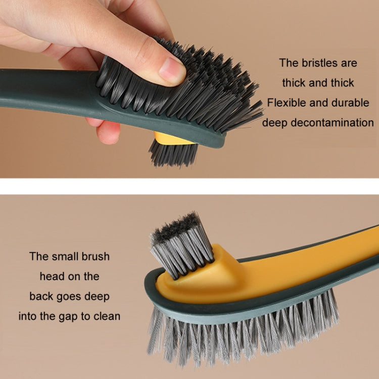 Double-sided Soft Hair Toilet Brush Toilet Long Handle Cleaning Brush(Light Green)