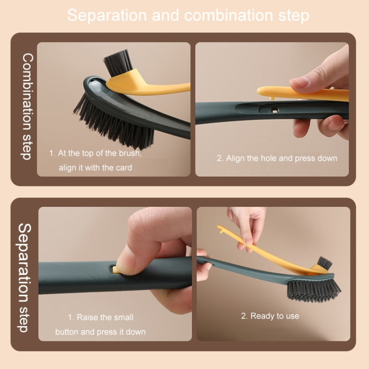 Double-sided Soft Hair Toilet Brush Toilet Long Handle Cleaning Brush(White)