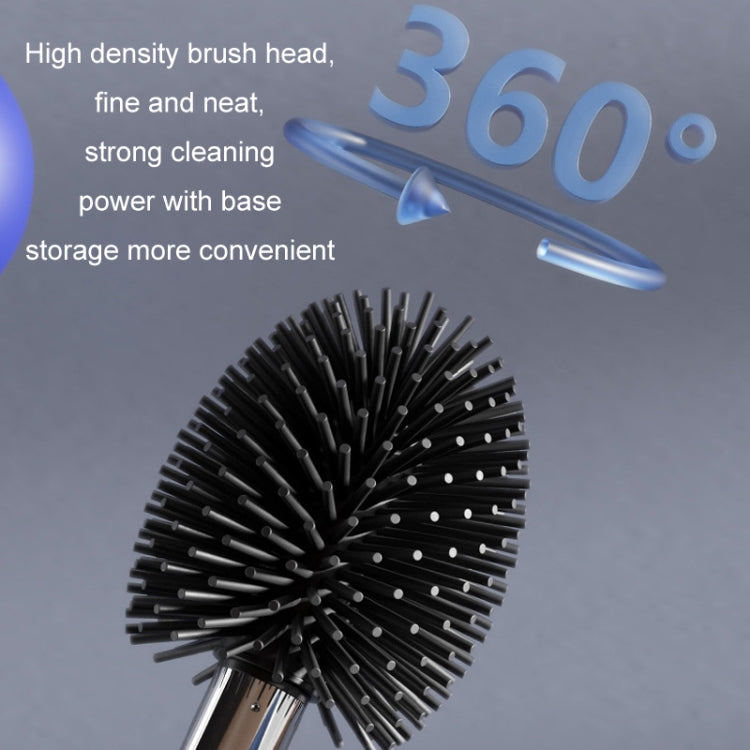 Bathroom Stainless Steel Base Leak-Proof Toilet Brush Set, Color: Soft Rubber Paint Removal Rod