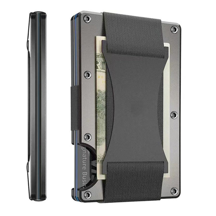 Credit Card Holder Wallets RFID Blocking Slim Metal Card Clip, Color: Grey