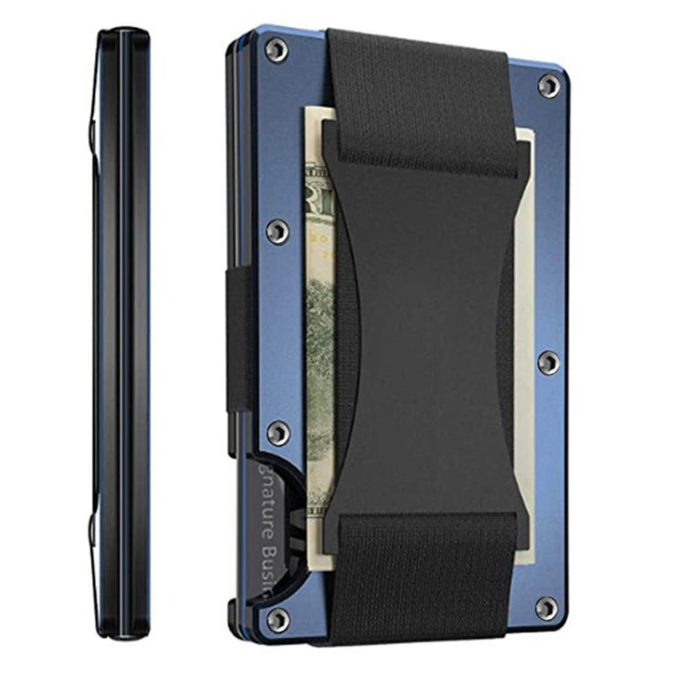 Credit Card Holder Wallets RFID Blocking Slim Metal Card Clip, Color: Royal Blue