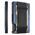 Credit Card Holder Wallets RFID Blocking Slim Metal Card Clip, Color: Royal Blue