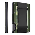 Credit Card Holder Wallets RFID Blocking Slim Metal Card Clip, Color: Army Green
