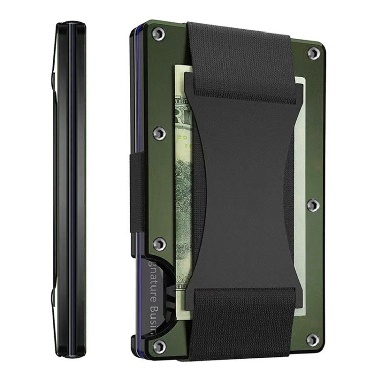 Credit Card Holder Wallets RFID Blocking Slim Metal Card Clip, Color: Army Green