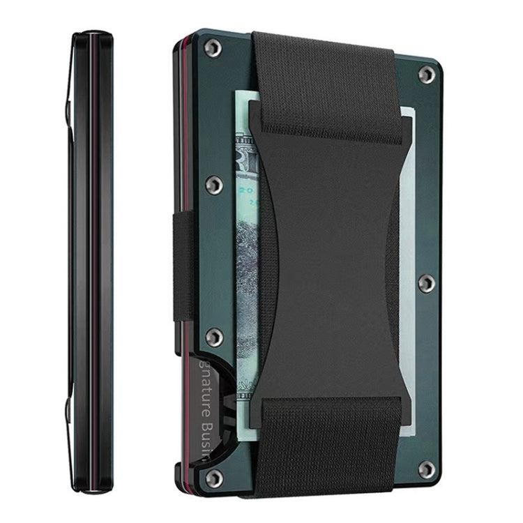 Credit Card Holder Wallets RFID Blocking Slim Metal Card Clip, Color: Dark Green