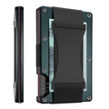 Credit Card Holder Wallets RFID Blocking Slim Metal Card Clip, Color: Dark Green
