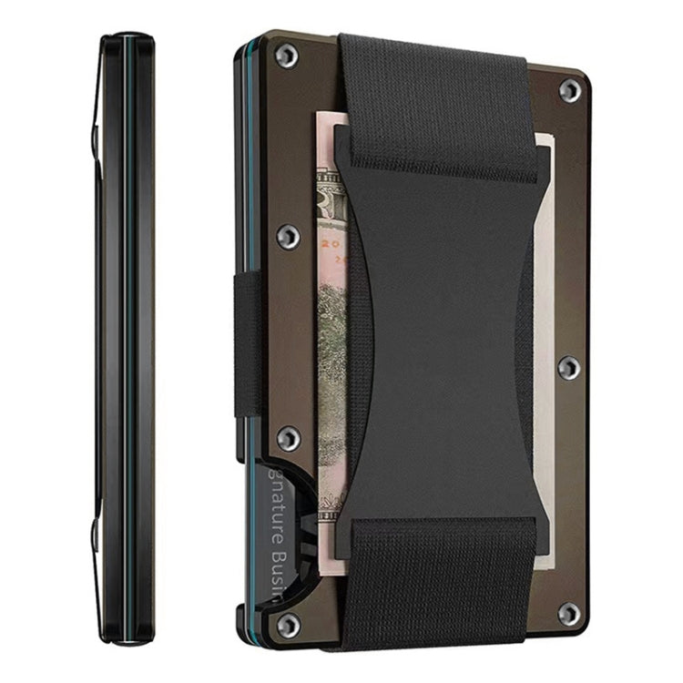 Credit Card Holder Wallets RFID Blocking Slim Metal Card Clip, Color: Coffee