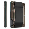 Credit Card Holder Wallets RFID Blocking Slim Metal Card Clip, Color: Coffee