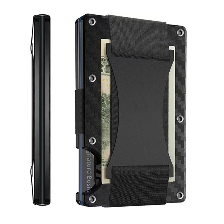 Credit Card Holder Wallets RFID Blocking Slim Metal Card Clip, Color: Carbon Fiber Pattern