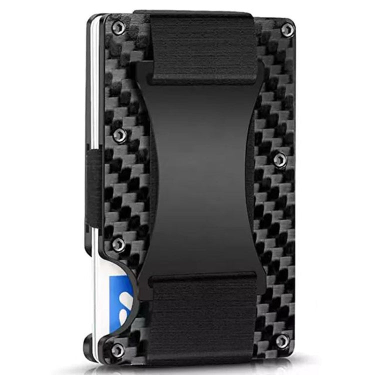 Credit Card Holder Wallets RFID Blocking Slim Metal Card Clip, Color: Real Carbon Fiber (Light)